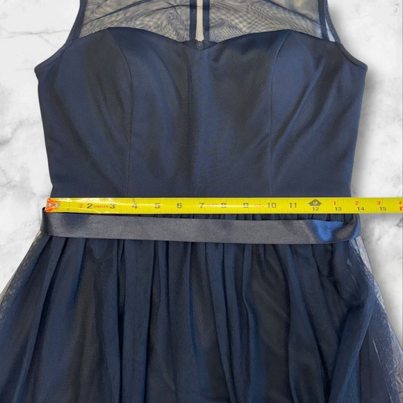 DB STUDIO Cocktail Dress Women’s Small 4/6 Navy Blue Sweetheart Sheer Illusion - Picture 9 of 15